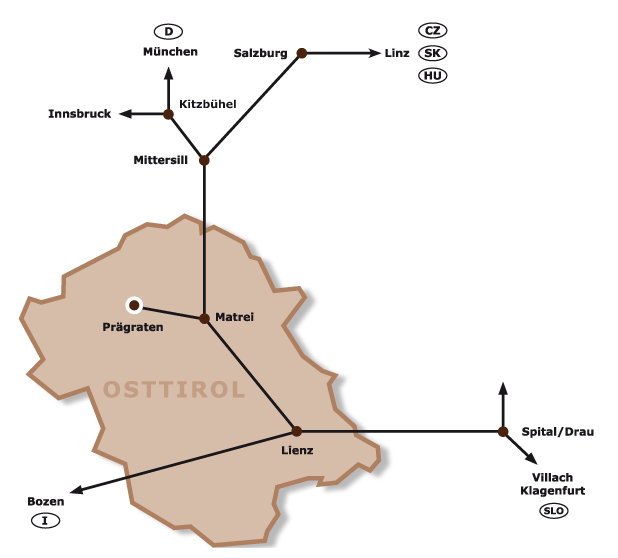 Karte für die Anreise